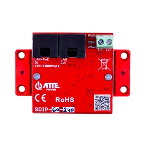 SDIP-60-240 Gigabit PoE adapter with 24V output, 60W